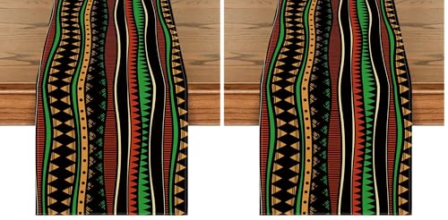 Artoid Mode Black History Month African Tribal Table Runner 13x72 Inch Pack of 2