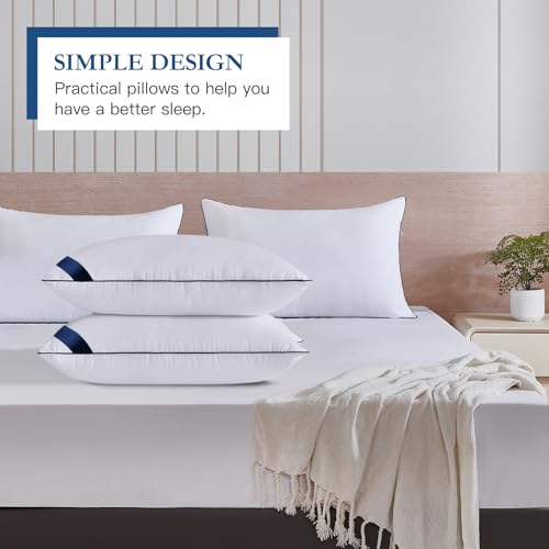Meoflaw Standard Bed Pillows Set of 4 - Soft Microfiber Hotel Quality