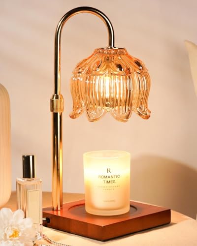 Adjustable Flower Candle Warmer Lamp with Timer & Dimmer