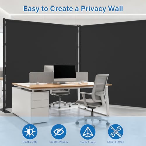 Freestanding Single Panel Room Divider, 71" x 76" Portable Privacy Screen
