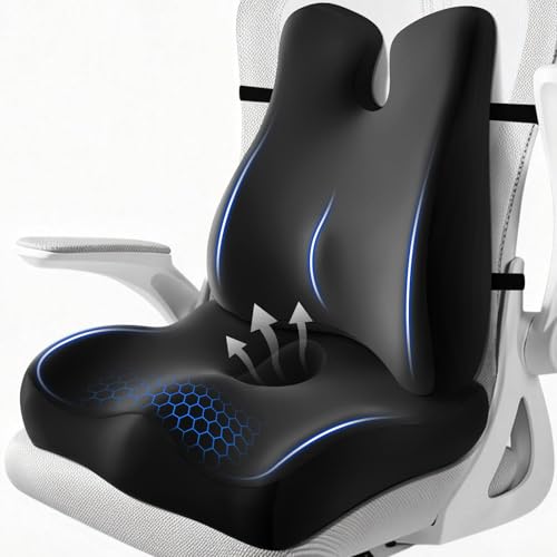 Ergonomic Lumbar Support Pillow & Seat Cushion for Back Pain Relief