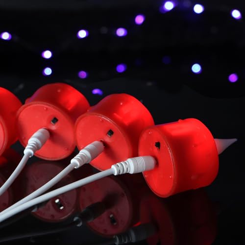 yunsheng 12PCS Red Rechargeable Flameless Tea Lights with Remote & Timer