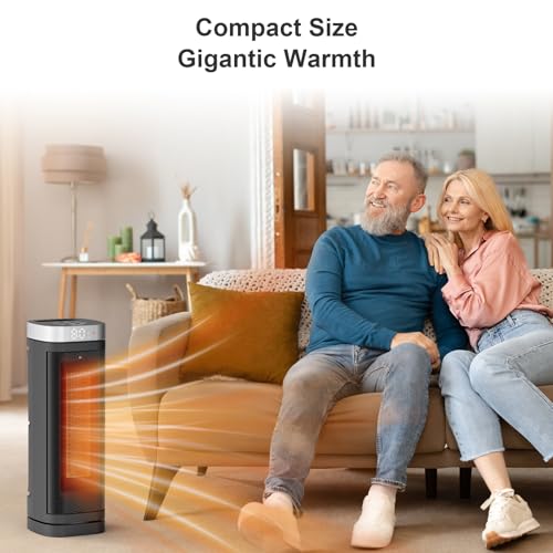 17-Inch Electric Space Heater with Thermostat, Remote and Oscillation