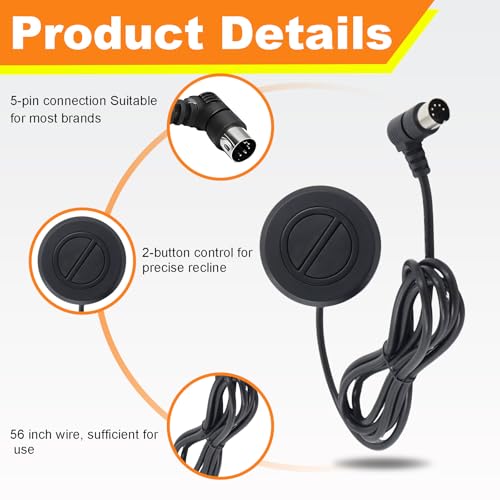 2-Button 5-Pin Electric Recliner Handset Control Switch Replacement
