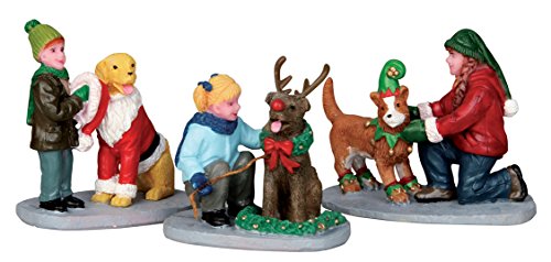 Lemax Village Doggie Dress Up Set of 3 - Christmas Village Figurines