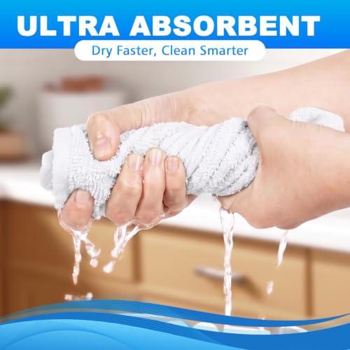 6-Pack 100% Cotton Washcloths, 12x12 Inch Soft Absorbent Bathroom Towels