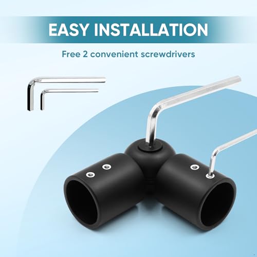 Adjustable Corner Curtain Rod Connector for 1-Inch Rods, Black