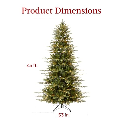 7.5ft Pre-Lit Slim Artificial Christmas Tree with 2-in-1 LED Lights