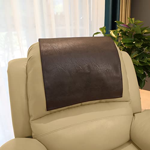 Non-Slip Recliner Headrest Cover - Waterproof Faux Leather, 17"x27"