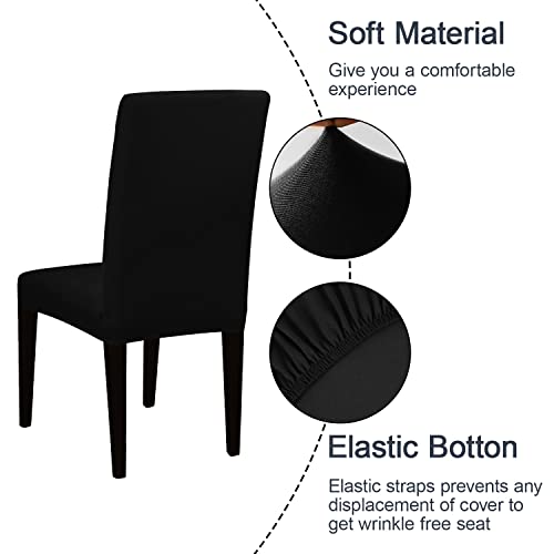 Stretchy Dining Chair Covers Set of 6 - Removable & Washable