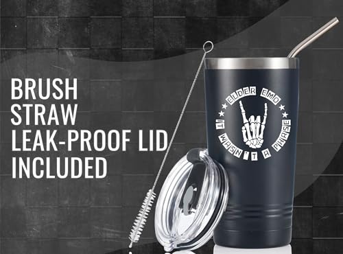 Onebttl 20oz Skull Emo Tumbler with Lid & Straw – Stainless Steel, Spill-Proof Gift