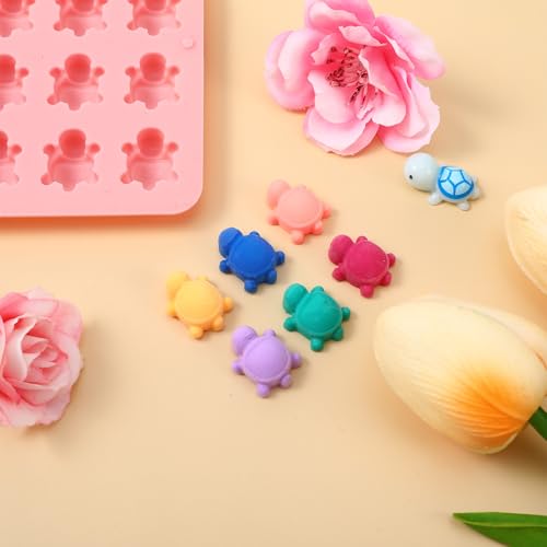 2 Pcs Mini Turtle Silicone Mold for Chocolate, Candy & Gummy Makes