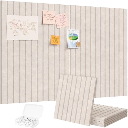 Self-Adhesive Felt Bulletin Board Tiles - 36" x 24" Pin Board (6 Pack)