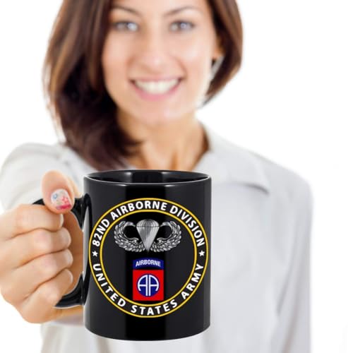 ARMY 82nd Airborne Division Coffee Mug - Paratrooper Wings Black 11oz