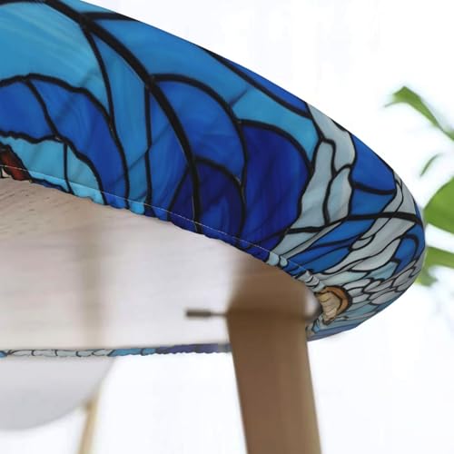 Futterya 45-50 Inch Marine Sea Turtle Waterproof Fitted Tablecloth