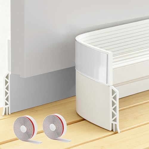 Self-Adhesive Door Draft Stopper - 39 Inch Under Door Sweep (2 Pack, Black)
