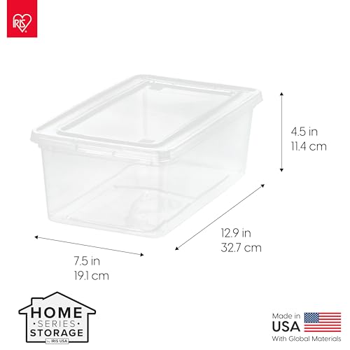 Clear Plastic Storage Bins with Lids 6 Quart 20-Pack Stackable