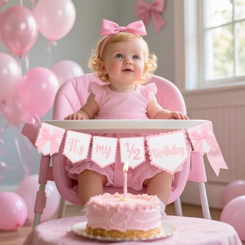 Half Birthday Decoration Set for Girls - 6 Month Party Supplies & Outfit