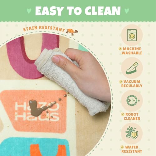 5x7 Alphabet Educational Rug for Kids, Washable Non-Slip Playroom Carpet