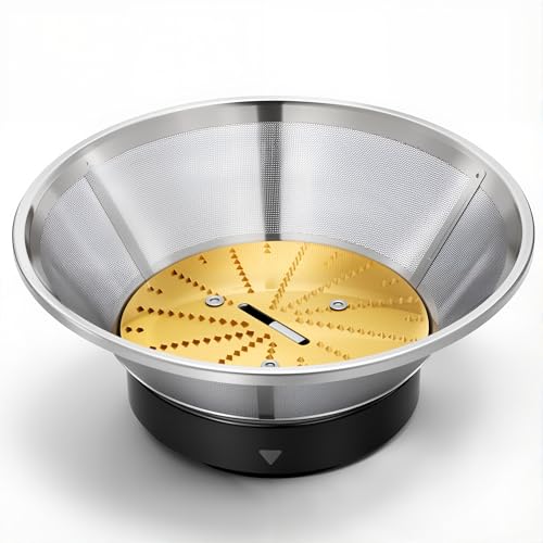 Mesh Filter Basket for Centrifugal Juicer, Titanium-Coated Blade Assembly