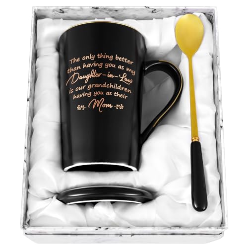 YHRJWN Daughter-in-Law Gift Mug - Only Thing Better Than Having You - Black, 14 Oz Mother’s Day & Gift