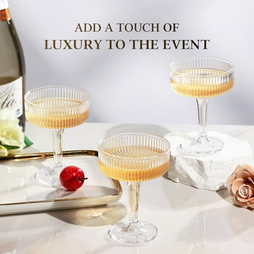 Goodluck 4-Tier Champagne Tower Set - 20 Clear Plastic Flutes 7oz, Variation 20 / Clear