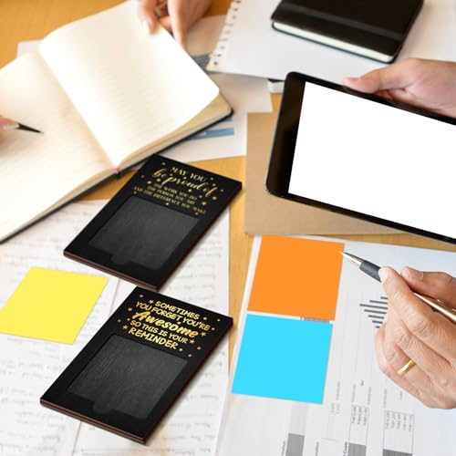 Motipuns 72 Pcs Christmas Appreciation Gifts Bulk Black Sticky Note Holder – Classic Black
