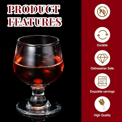 Meanplan 48 Pack Mini Snifter Glasses 1.7 oz Cognac & Brandy Tasting Cups