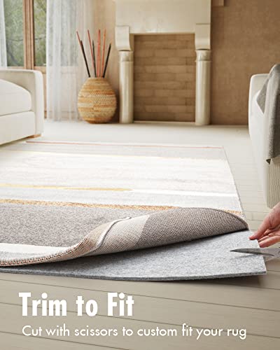 8x10 Non-Slip Felt Rug Pad for Hardwood Floors - 1/4 Inch Thick Cushioned Grip