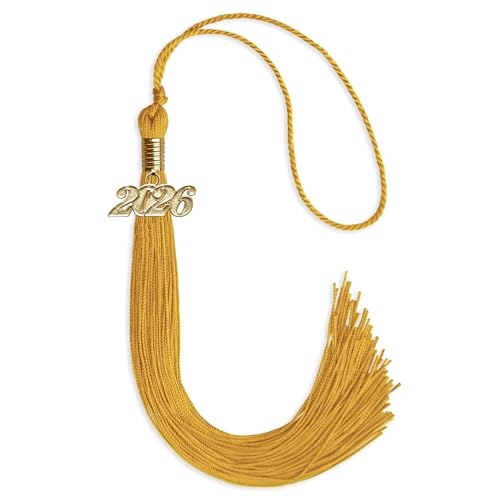 Graduation Tassel with 2026 Gold Date Drop Charm - 9-Inch Academic Keepsake