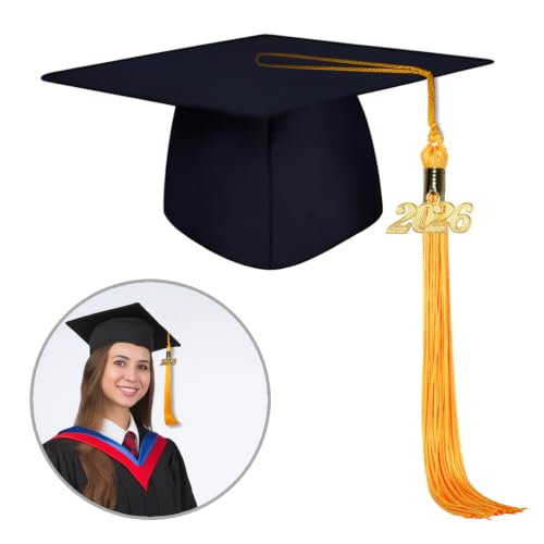 2026 Graduation Tassel with Gold Year Charm - Premium Rayon Cap Decoration