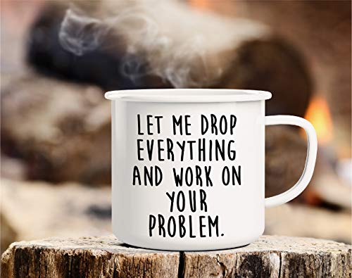 Retreez 16oz Enamel Stainless Steel Camping Coffee Mug - Funny Sarcastic Gift