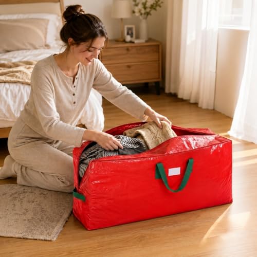 Large Christmas Tree Storage Bag for 9 Foot Trees Waterproof Red
