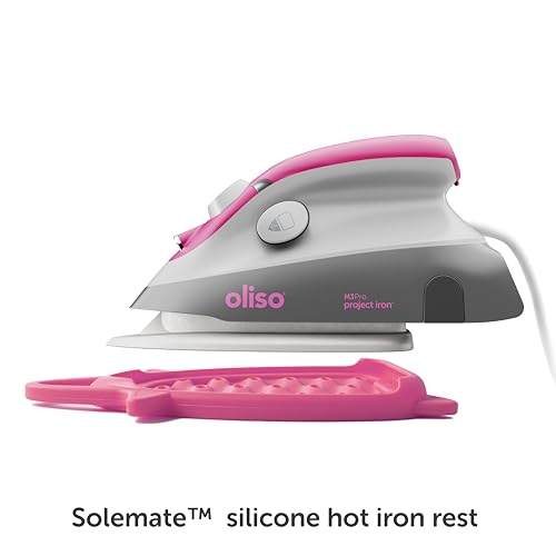 Oliso M3Pro Mini Steam Iron - Precise Sewing & Travel Iron - Raspberry