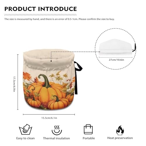 Yewattles Fall Maple Pumpkin Tea Pot Cozy | Reusable Dust Cover for Teapots