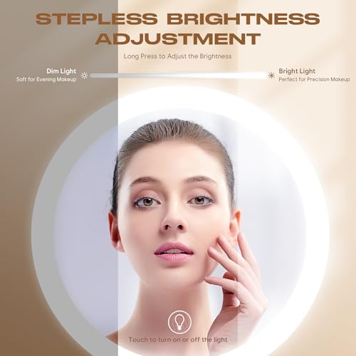 Dienmern Makeup Mirror, 1X/20X Rechargeable Vanity Mirror with Lights