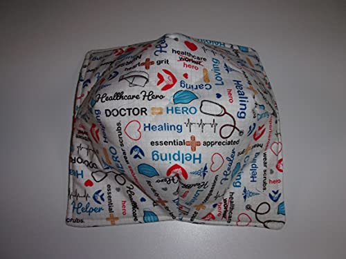 10-Inch Handmade Microwave Bowl Cozy - Healthcare Worker Print