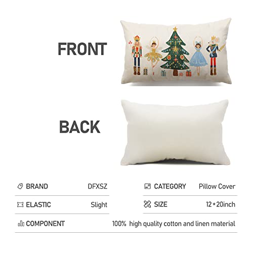 Merry Christmas Throw Pillow Cover 12x20 Inch Nutcracker Winter Holiday Decor A2