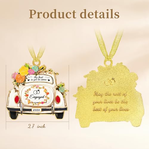 2026 Engagement Christmas Ornament - Vintage Car Keepsake Gift for Couples