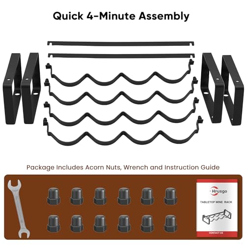 2-Tier Stackable Wine Rack for Countertop - Compact Metal Bottle Organizer