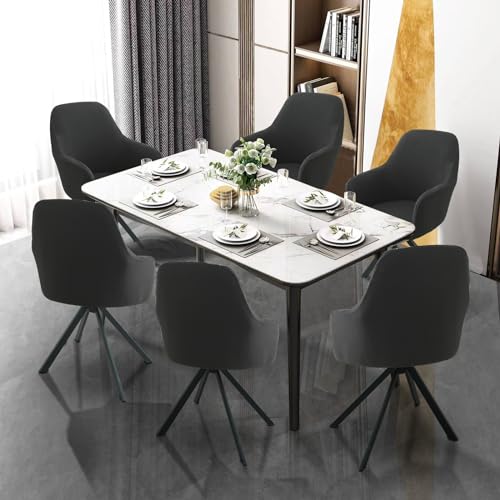 Stretch Swivel Armchair Cover for Dining & Office Chairs, Black