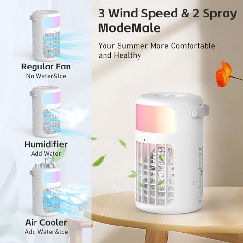 Portable Air Conditioner Fan 4-in-1 Desktop AC with 1500ml Water Tank