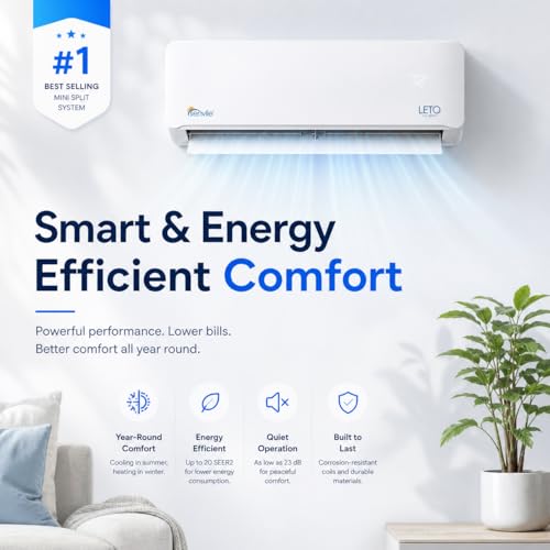 12000 BTU Mini Split Air Conditioner and Heat Pump 110V Inverter