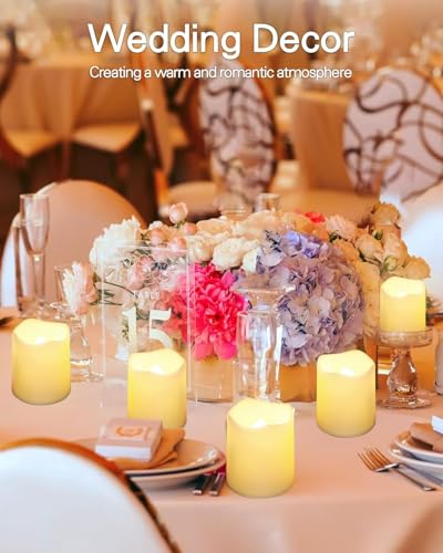 SHYMERY 50-Pack Flameless LED Votive Candles Warm White 200+ Hour Battery Tea Lights