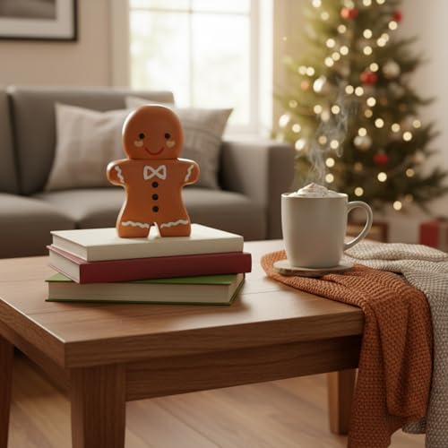 Burbell Gingerbread Man Christmas Cookie Jar - 10 Inch Ceramic Holiday Candy Storage Container