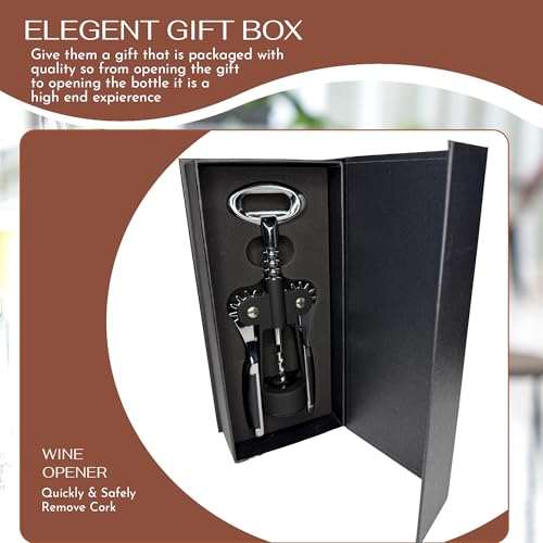 Wine Chic Heavy Duty Winged Corkscrew with Gift Box - Easy Wine & Bottle Opener