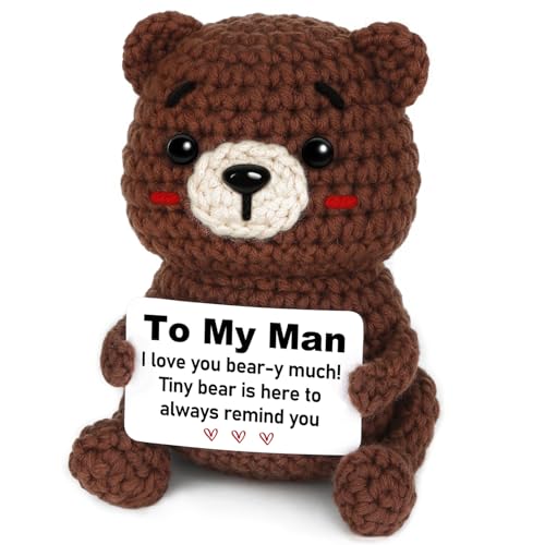 Handmade Crochet Pocket Bear Gift for Boyfriend Husband