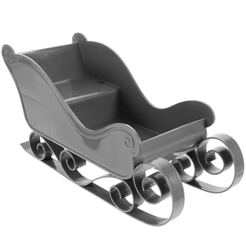 Grey Miniature Wooden Sleigh Christmas Decoration Tabletop Ornament