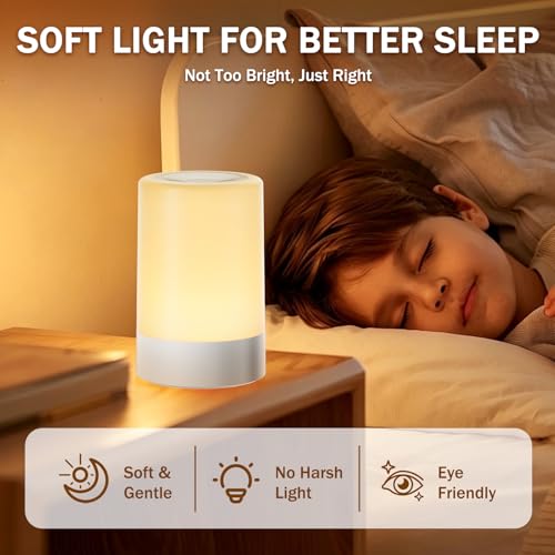 Portable LED Nursery Night Light - Dimmable USB Rechargeable Touch Lamp