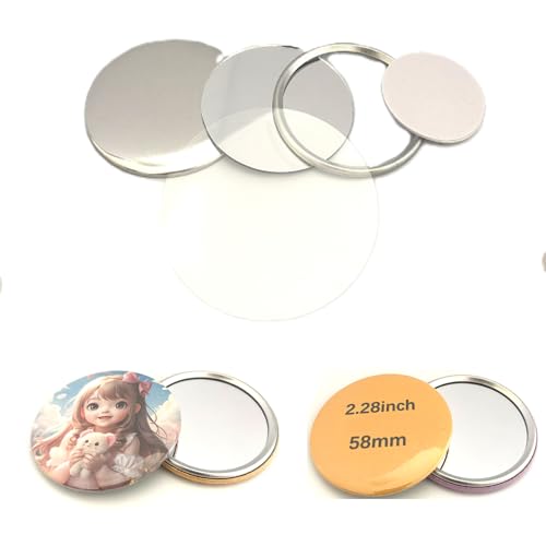 30 Sets 58mm DIY Pocket Mirror Making Supplies for Button Maker Machines